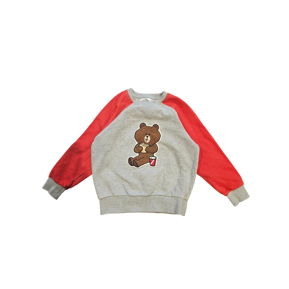 Line friends brown edition bear sweatshirt boys kids size 5